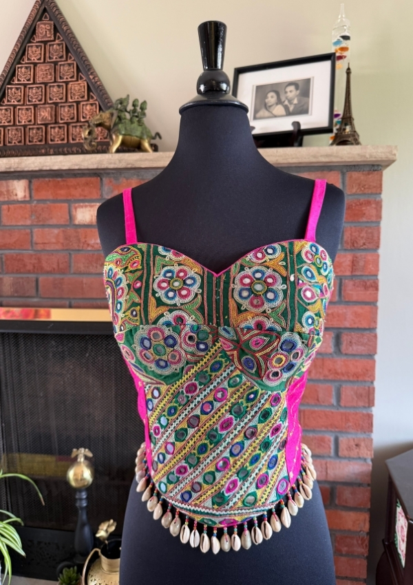 Pink Kutchi Navratri Corset